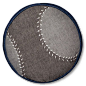 Baseball Throw Pillow - 13 Round - Grey - Pillowfort