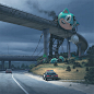 Heavy Metal Magazine on Twitter : “"Incident on the edge of town" by @simonstalenhag. Lots more great stuff here: https://t.co/wpKRRzyK7Y #art #takeyourchildtoworkday”