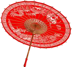 中国古风油纸伞卡通手绘油纸伞雨伞