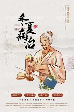 传统中医宣传海报  - 源文件下载【酷图网】冬病夏治传统,中医,药材,中药,养生,宣传,海报,