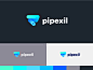 Pipexil提案水力梯度颜色字母p行业矢量标识符号设计会标图形概念身份标记标志 _科技公司logo采下来 #率叶插件，让花瓣网更好用#