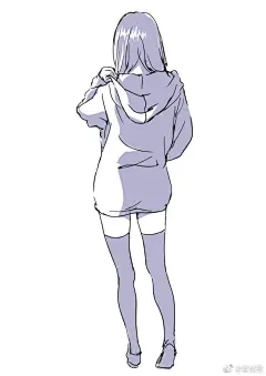 来自toshi大大的少女背影（id=637016) #插画# #绘画素材# #动漫绘画# ​​​​