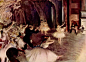 【大师作品】埃德加·德加作品欣赏_人物 : 证券所人像1878-1879年画布油画100×82厘米巴黎奥赛博物馆藏（欧内斯特1923年捐赠） 德加用使人看出场景的总体性和不确定性的方式来安排他的构图。 巴黎歌剧院的乐师约1870年埃德加·德加法国56…