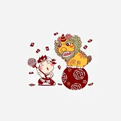 中国风福娃与龙戏球png免抠素材 素材 设计图片 免费下载 页面网页 平面电商 创意素材 png素材