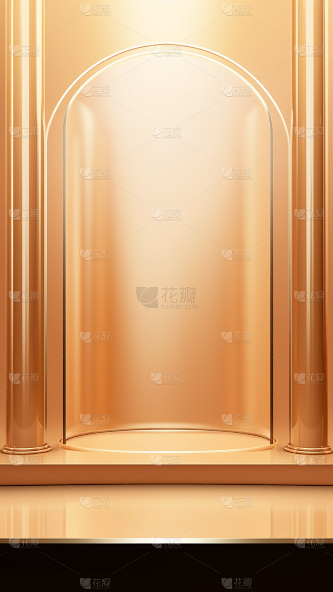 通用简约金色玻璃质感背景图片