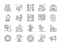 Set of startup line icons. megaphone, trophy, strategy, money tree and more. Premium Vector