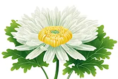 草本植物创作秋菊菊花花朵插画图片