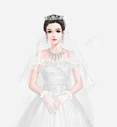 手绘盘发美女 红指甲 美女 元素 免抠png 设计图片 免费下载 页面网页 平面电商 创意素材