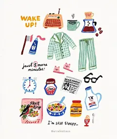 简单可爱的手帐简笔画，万事万物生机盎然的样子。

作者：anneliesdraws #手帐素材插画手绘##简笔画# ​​​​