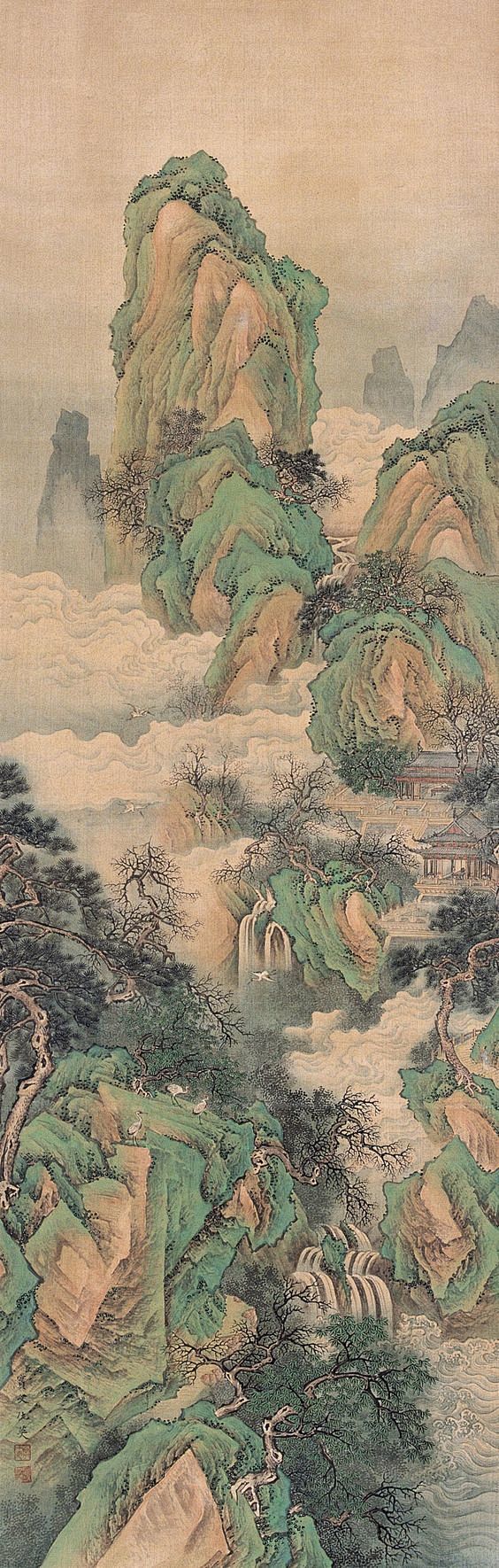 Qiu Ying (仇英) , 云海仙山...