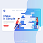 Free vector creative process landing page