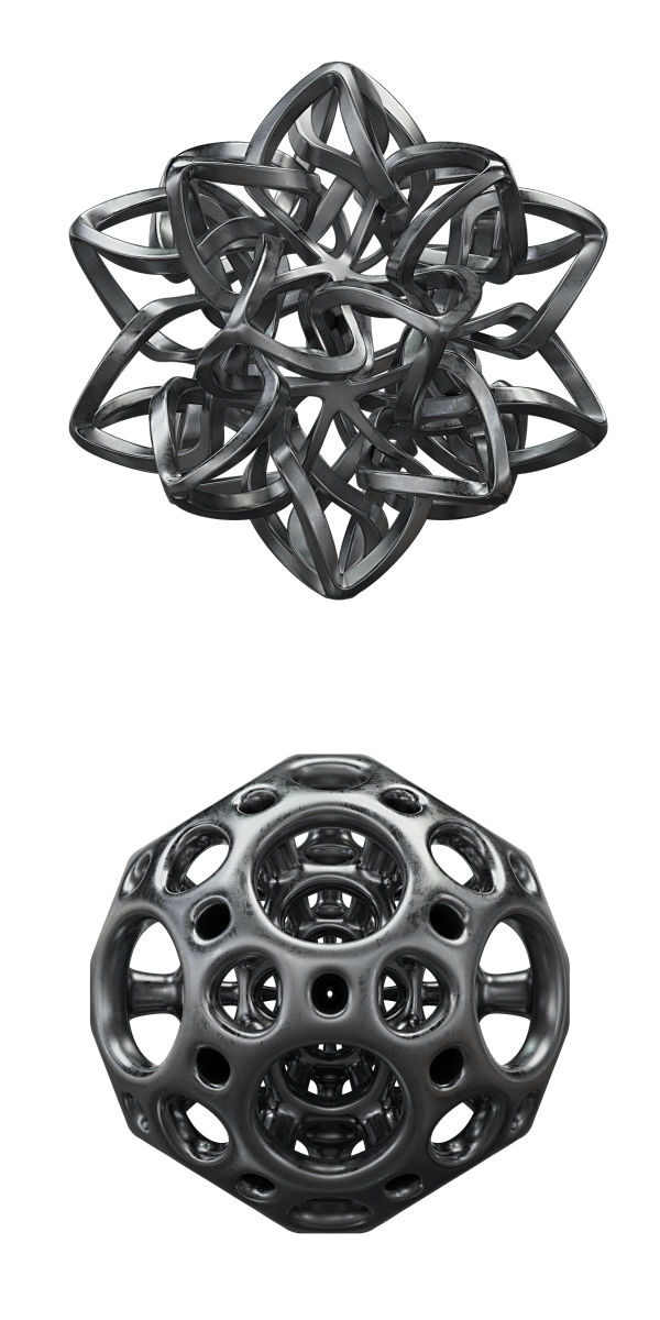 科技科幻抽象3D立体金属质感几何图形PN...