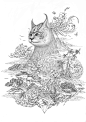 益纳珍馐绮镜猫粮包装插画设计-古田路9号-品牌创意/版权保护平台