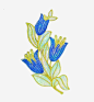 蓝色刺绣花免抠素材_新图网 https://ixintu.com 中国风 刺绣 刺绣花 花儿 蓝色