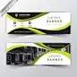 Green corporate horizontal banner design