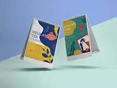 创意插画台历样机