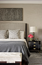 A Knoll Ultrasuede sheathes the master bedroom