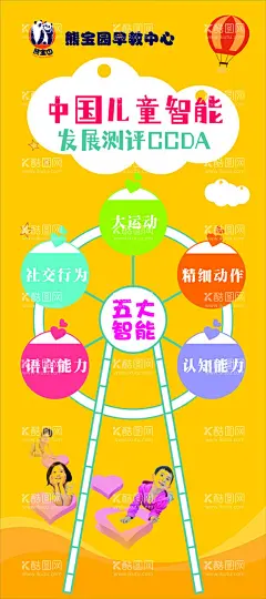 早教中心展架  - 源文件下载【酷图网】早教班,早教展架,儿童智能,发展测试,卡通摩天轮,卡通展架,早教中心,早教课,早教活动海报,展架设计