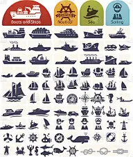 船舶和船舶图标散装系列