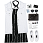 A fashion look from July 2016 featuring striped dresses, white vest and leather shoes. Browse and shop related looks.