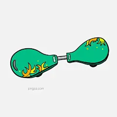 双向扭转带装饰图案的绿色滑板车图片大小2000x2000px 图片尺寸171.25 KB 来自PNG搜索网 pngss.com 免费免扣png素材下载！橙色#好看#好玩#滑板车#黄色#金属杆#卡通#绿色#扭转#使用#手绘#双向#图案#