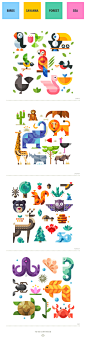 神奇的动物世界，几何平面 文艺圈 展示 设计时代网-Powered by thinkdo3