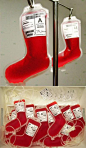 【袜子血袋】这一袋袋血，就像圣诞老人的礼物，给需要帮助的人最温暖的帮助。设计师：Kiseung Lee