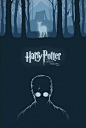 《哈利·波特》8部电影海报，注意每个海报中哈利的变化，细节到位。