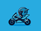 Blue motorcycle, go go go...