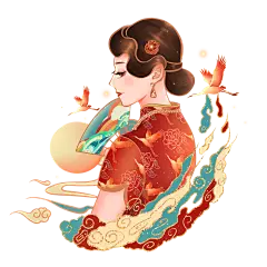 国潮旗袍女人