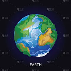 行星地球卡通矢量插图
