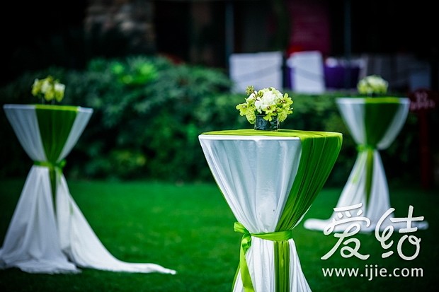 一场白绿色的经典草坪婚礼