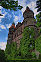 Ksiaz Castle, located on a steep rock by the side of the Pelcznica River, Poland: 