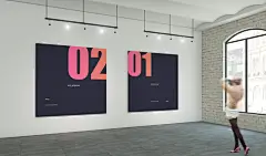 简洁自然学生艺术展海报样机