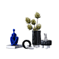 克莱因蓝人物摆件样板房间售楼处软装摆件花瓶花艺现代轻奢极简-淘宝网