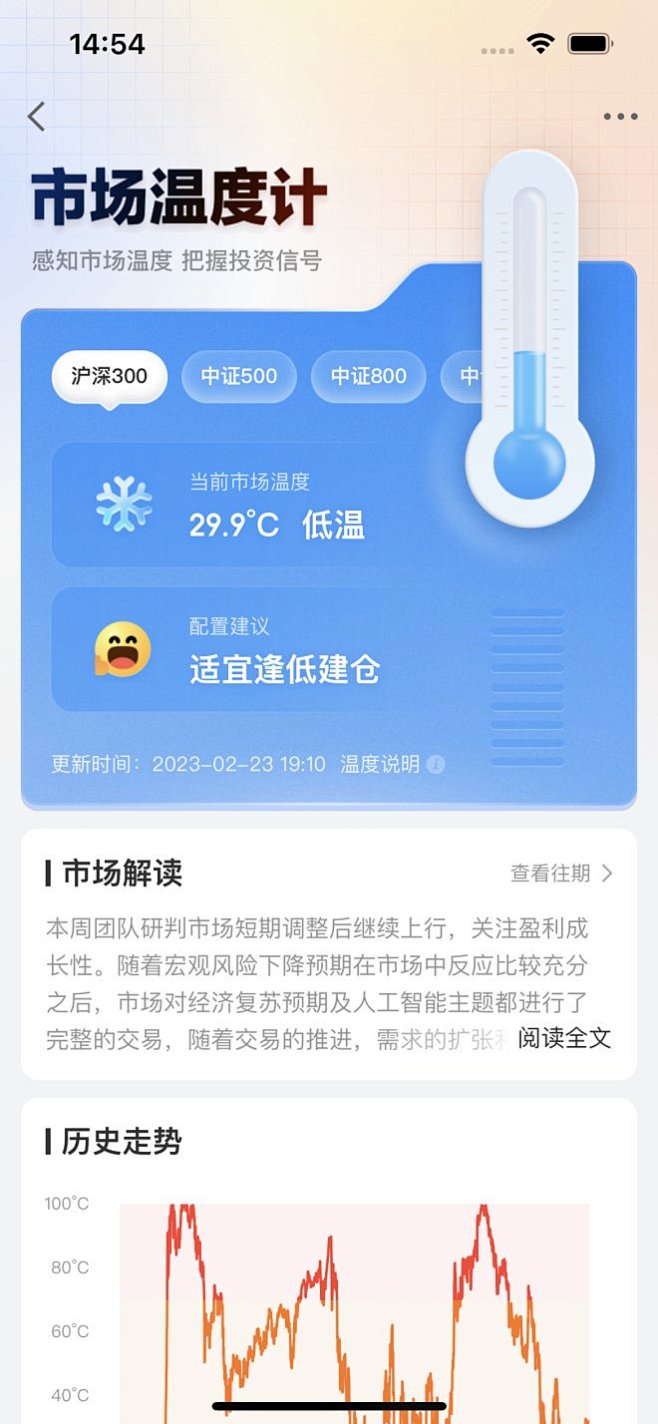 京东金融 市场温度计