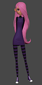 Girl with pink hair, Dan Garcia : Another character scultping practice, My interpretation of an ilustration by Anna Cattish