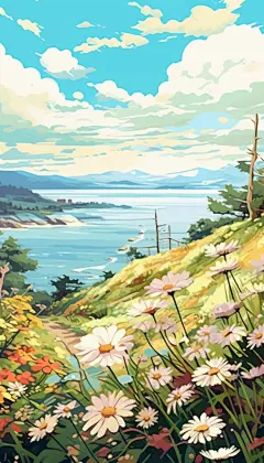 花卉清新糖果色24节气风景立春插画