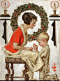 #王国分享# 当说到J.C. Leyendecker时，人们总是对他和他的同性伴侣津津乐道。但不可否认的，他用插画将迷人的生活方式呈现在公众眼前，并对现代的广告插画有着重要的影响力。他也是第一位创作出人人皆知的形象的插画家，例如圣诞老人。更多作品O网页链接 第一辑O网页链接