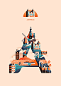 《 Wanderlust Alphabet 》设计师 –  Jack Daly 他信仰一句话“做你喜欢的，喜欢你做的”，Jack Daly喜欢插图，排版和旅行，作者想通过字母插画来说明他去过的城市从字母A到E。
