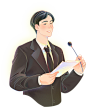 国风政务噪点插画-宣讲