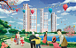 Red Envelop Packaging Illustration : Red Envelop Packaging Design Illustration for VinHomes Skylake Ha Noi Hanoi Saigon Sai Gon Ho Chi Minh Vietnam Vuon Illustration Children Picture Book