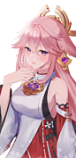 动漫美少女  原神  八重神子