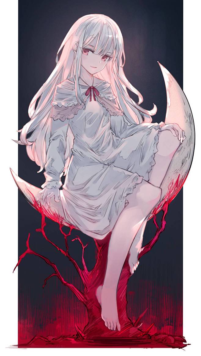 白发少女月