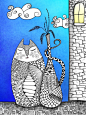 Zendoodle cat and vase