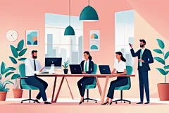 商务办公工作企业文化扁平风插画