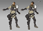 Apex Legends Characters, Hethe Srodawa : Character designs for Apex Legends. Other than Wraith these are rather loose as we changed our process to working a lot of things out on the 3D model down the pipeline. Early on I pushed a bit to get more girls in 