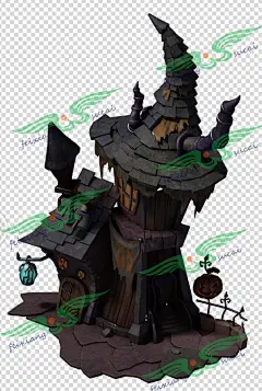 B005游戏摆件素材/Q版欧美素材/游戏场景修图美术资源 建筑 PNG-淘宝网