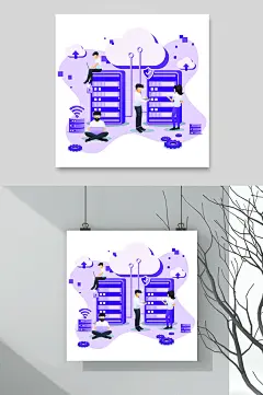 矢量互联网扁平风矢量插画