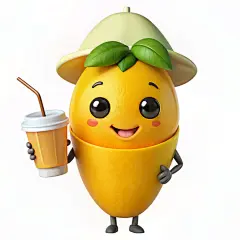 立体拟人化的芒果素材图AI图